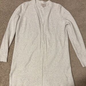 LOFT Speckled Cream Cardigan Sweater